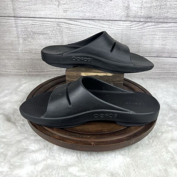 OOFOS OOahh Sport Flex Slide Recovery Sandals Black Mens Sz 11/ Women’s Sz 13 main image 6